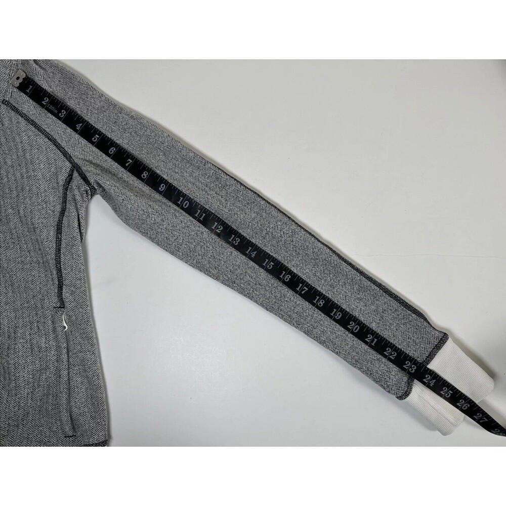 Lululemon Jacket Womens 8 Gray Herringbone Zip Up Athletic Yoga Fitted High Neck - Picture 9 of 16